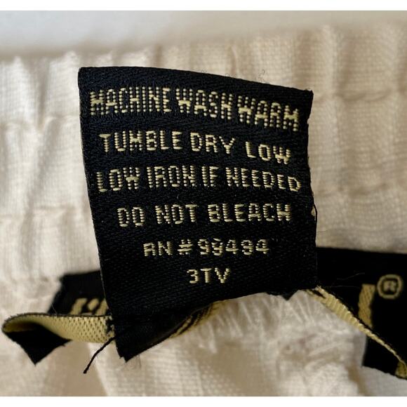 Like an Angel Pants Size M Ivory Strap Details Flex Waist Pockets - Picture 10 of 10